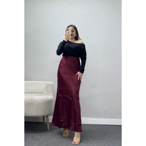 Beli Lastikli Verev Kesim Saten Etek Bordo - 51242.2077.