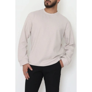 Bisiklet Yaka Selanik Kumaş Erkek Sweat Bej - 42674.1567.