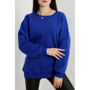 Bisiklet Yaka Üç İplik Sweat Saks - 20138.1878.