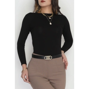 Bisiklet Yaka Uzun Kol Body Siyah - 3605.1783.