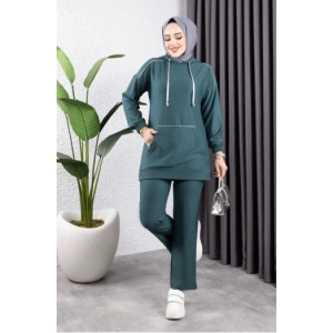 Biyeli Kapşonlu Spor Takım ZÜMRÜT YEŞİLİ