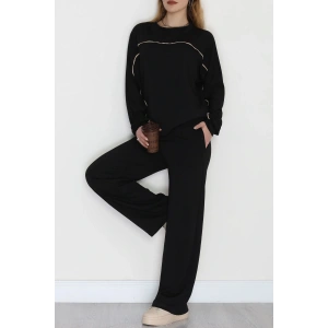 Biyeli Modal Kumaş Takım Siyah - 4087.1247.