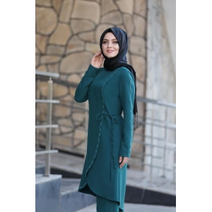 Boncuk İşlemeli Takım mdc 5434 Petrol