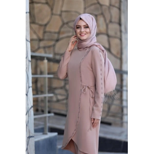 Boncuk İşlemeli Takım mdc 5434 Pudra