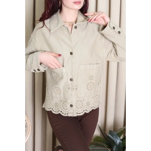 Brodeli Kot Ceket Camel - 455.1238.