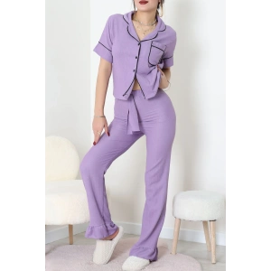Bürümcük Kumaş Pijama Takımı Lila - 31800.1961.