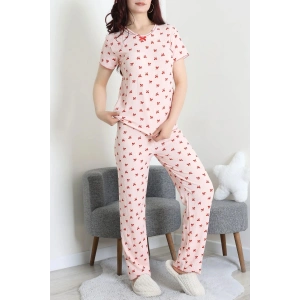 Bürümcük V Yaka Pijama Takımı Pudrafiyonk - 126.1287.