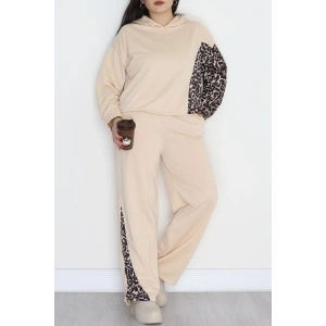 Büyük Beden 2 İplik Eşofman Takımı Bej - 50962.1005.