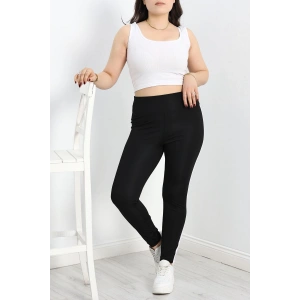 Büyük Beden Şeritli Dalgıç Tayt Siyahbeyaz - 50068.1098.