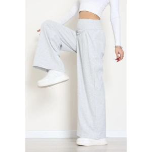 Buzzy Kumaş Korsajlı Palazzo Pantolon Gri - 51229.1567.