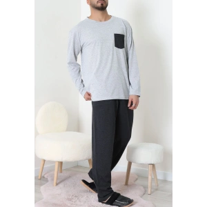 Cep Detay Süprem Erkek Pijama Takımı Gri - 42218.1048.