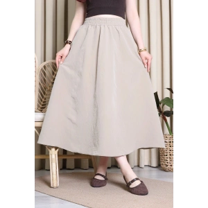 Cepli Dokuma Modal Paraşüt Etek Bej - 71404.1837.