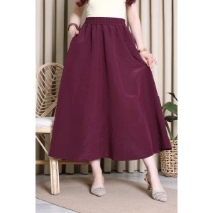 Cepli Dokuma Modal Paraşüt Etek Mürdüm - 71404.1837.