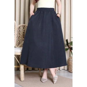 Cepli Dokuma Modal Paraşüt Etek Siyah - 71404.1837.