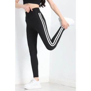 Çift Şeritli Dalgıç Tayt Siyah - 50067.1098.