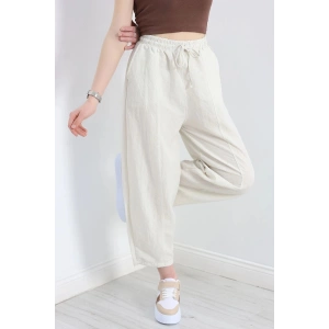 Çımalı Şalvar Pantolon Krem - 320.1247.