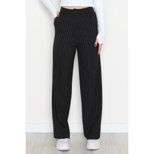Çizgili Palazzo Pantolon Siyah - 51079.1779.