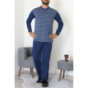 Çizgili Süprem Erkek Pijama Takımı İndigo - 51220.1838.