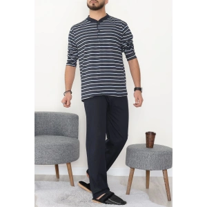 Çizgili Süprem Erkek Pijama Takımı Lacivert - 51220.1838.