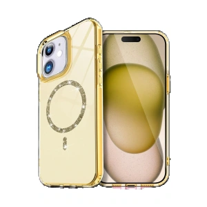 CPT05 Apple iPhone 11 Live Diamond Magsafe Kapak - Sarı