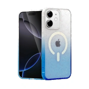 CPT05 Apple iPhone 12 Pummel Shiny Magsafe Kapak - Mavi