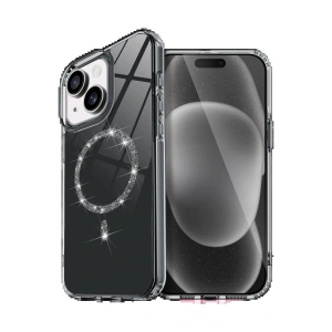 CPT05 Apple iPhone 14 Live Diamond Magsafe Kapak - Siyah