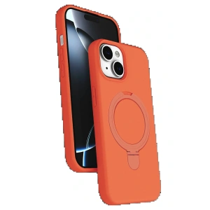 CPT05 Apple iPhone 15 Plus Regal Magsafe Standlı Kapak - Turuncu