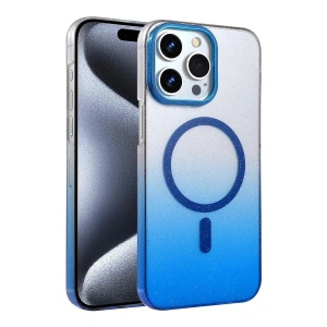 CPT05 Apple iPhone 15 Pro Max Glossy Magsafe Kapak - Mavi