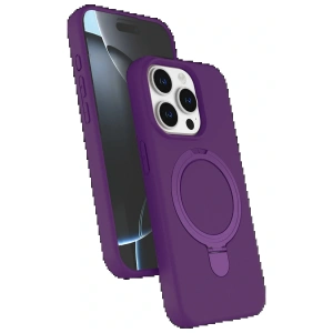 CPT05 Apple iPhone 15 Pro Max Regal Magsafe Standlı Kapak - Derin Mor