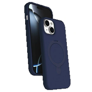 CPT05 Apple iPhone 15 Regal Magsafe Standlı Kapak - Lacivert