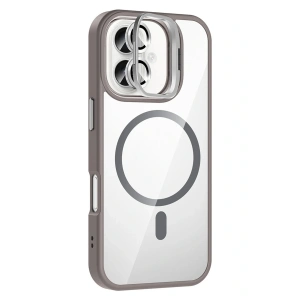 CPT05 Apple iPhone 16 Plus Remim Lensli Magsafe Standlı Kapak - Titan Gri
