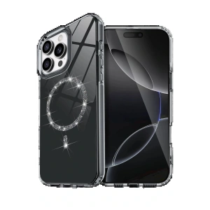 CPT05 Apple iPhone 16 Pro Live Diamond Magsafe Kapak - Siyah