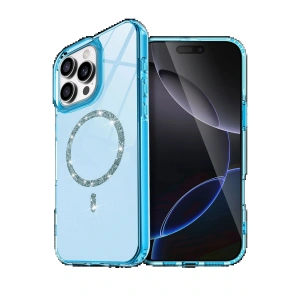 CPT05 Apple iPhone 16 Pro Max Live Diamond Magsafe Kapak - Mavi