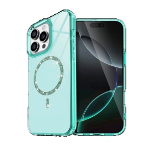CPT05 Apple iPhone 16 Pro Max Live Diamond Magsafe Kapak - Yeşil