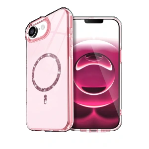 CPT05 Apple iPhone 16E Live Diamond Magsafe Kapak - Pembe