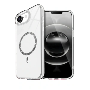 CPT05 Apple iPhone 16E Live Diamond Magsafe Kapak - Şeffaf