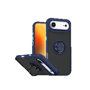 CPT05 Apple iPhone 17 Air Montreal Yüzüklü Silikon Kapak - Lacivert