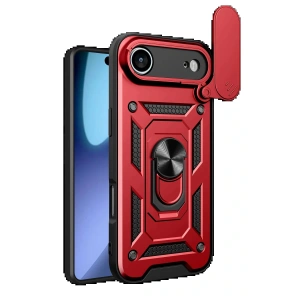 CPT05 Apple iPhone 17 Air Pars Lens Yüzüklü Silikon - Kırmızı