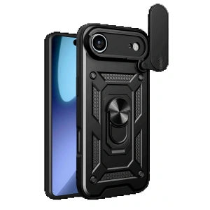 CPT05 Apple iPhone 17 Air Pars Lens Yüzüklü Silikon - Siyah