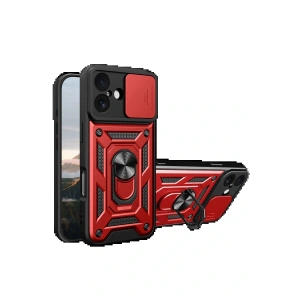 CPT05 Apple iPhone 17 Pars Lens Yüzüklü Silikon - Kırmızı