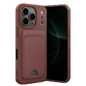 CPT05 Apple iPhone 17 Pro Max Kelvin Kartvizitli Silikon - Bordo