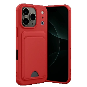 CPT05 Apple iPhone 17 Pro Max Kelvin Kartvizitli Silikon - Kırmızı