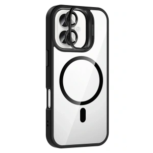 CPT05 Apple iPhone 17 Remim Lensli Magsafe Standlı Kapak - Siyah