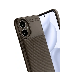 CPT05 Honor 400 Kılıf Auto Focus Karbon Kapak - Kahverengi