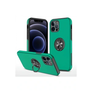 CPT05 iPhone 12 Pro Max Kılıf Elit Yüzüklü Kapak - Yeşil