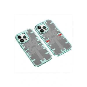 CPT05 iPhone 13 Pro Max Kılıf Mekanik Bumper Kapak - Yeşil