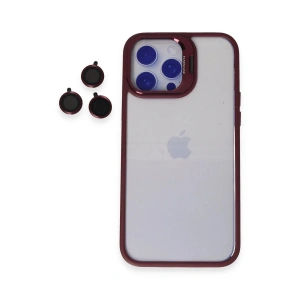CPT05 iPhone 14 Pro Kılıf Roblox Lens Standlı Kapak - Bordo