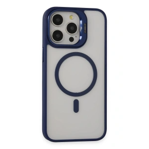 CPT05 iPhone 14 Pro Max Kılıf Roblox Lens Magsafe Standlı Kapak - Lacivert