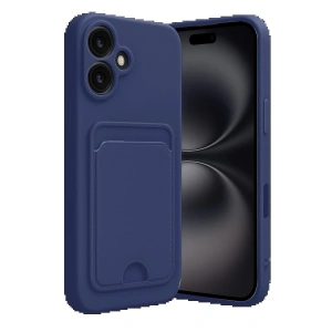 CPT05 iPhone 16 Kılıf Kelvin Kartvizitli Silikon - Lacivert