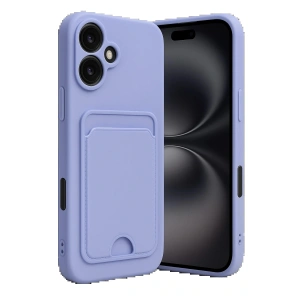 CPT05 iPhone 16 Kılıf Kelvin Kartvizitli Silikon - Lila
